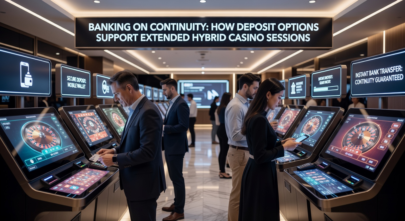 Illustration von Hybrid-Spielern bei der Nutzung verschiedener Einzahlungsoptionen zwischen Slots und Live-Dealer-Tischen