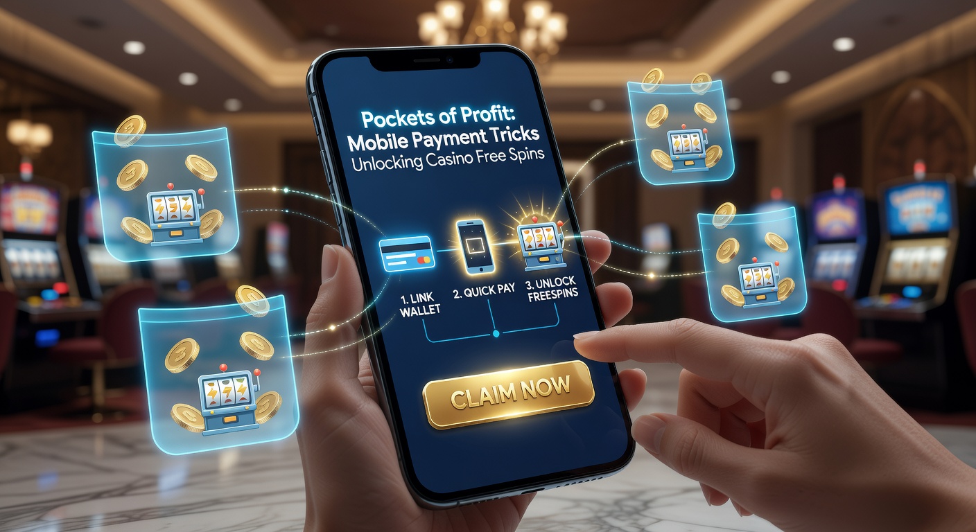 Grafik mit mobilen Wallets, Free-Spins-Symbolen und Gewinnkurven auf Smartphone-Display